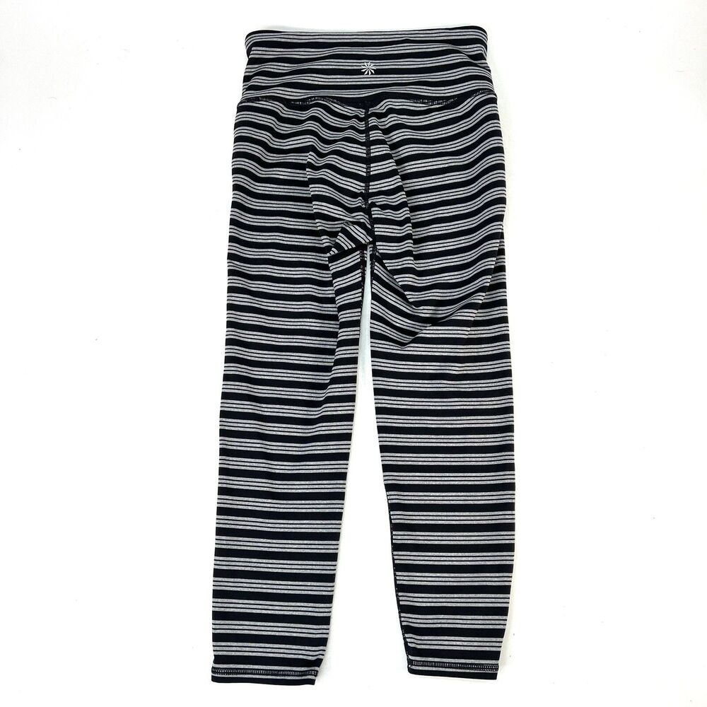 Athleta High Rise Heather Stripe Chaturanga Capri Size XS Gray Black 591368